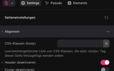 header ausblenden im bricks builder
