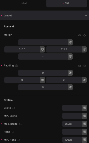 linktree seiteneinstellungen bricks builder